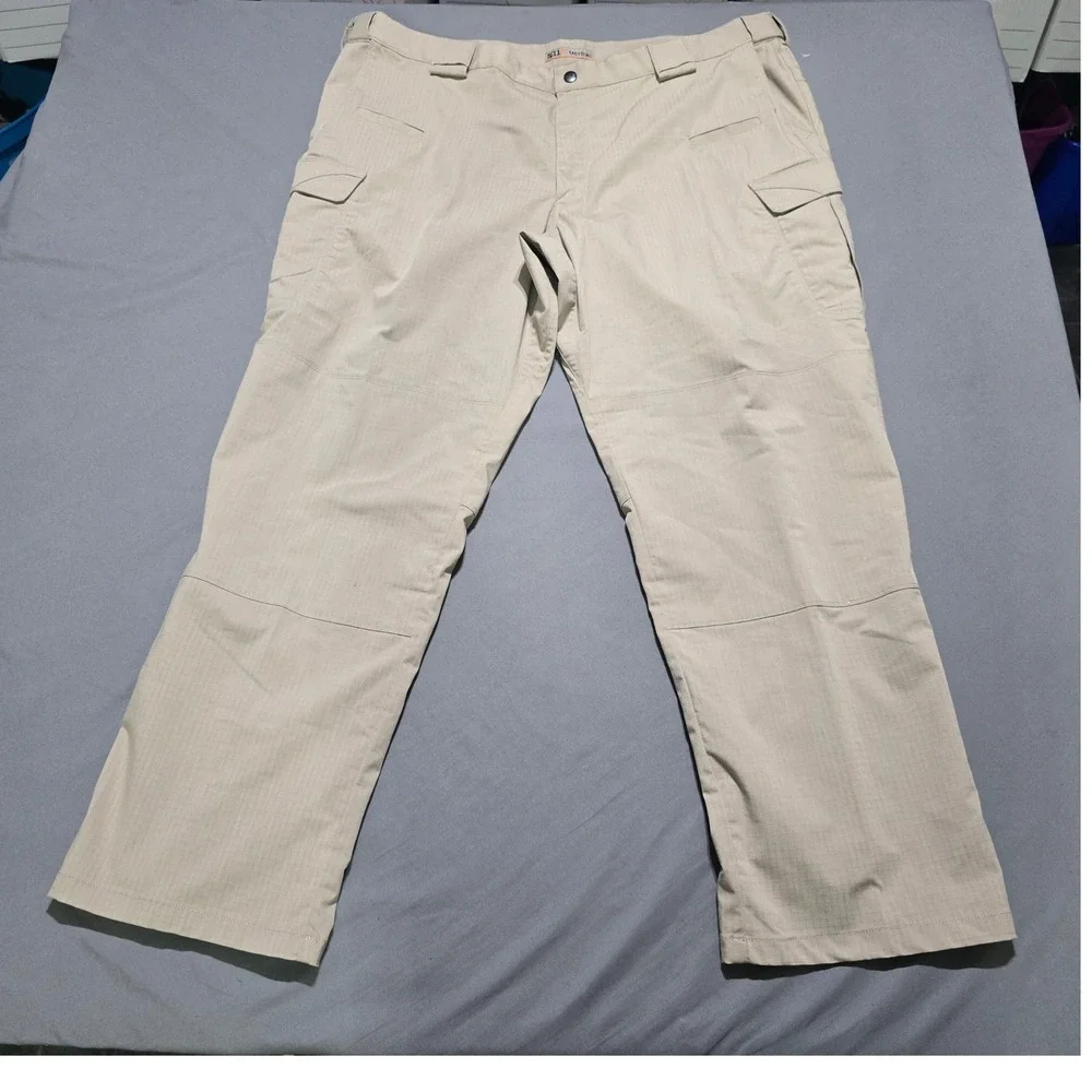 5.11 Tactical Cargo Pants Mens 44x30 Khaki Ripstop Multi-Pocket Work Trousers